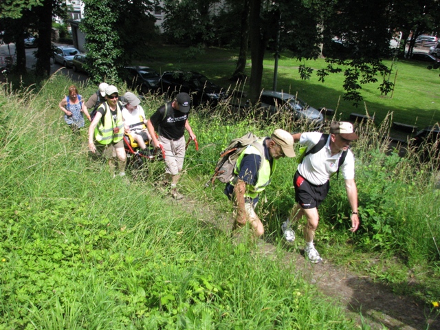 randonnée sportive avec joëlettes, Namur, 2012