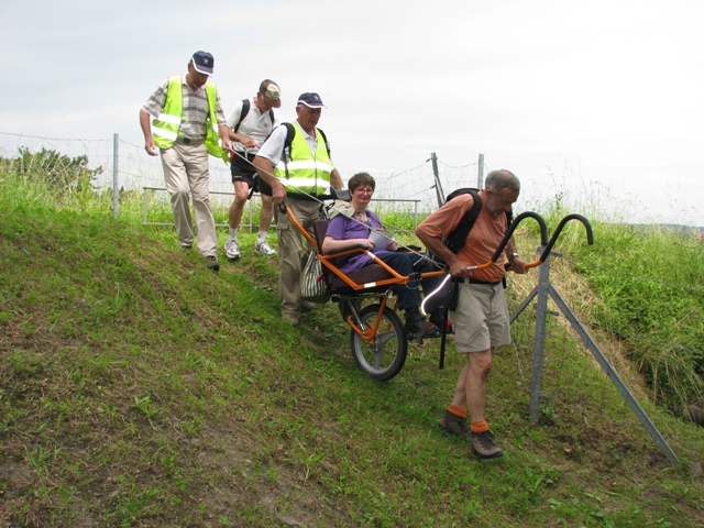 randonnée sportive avec joëlettes, Namur, 2012