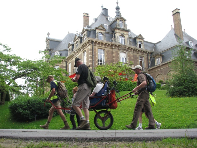 randonnée sportive avec joëlettes, Namur, 2012