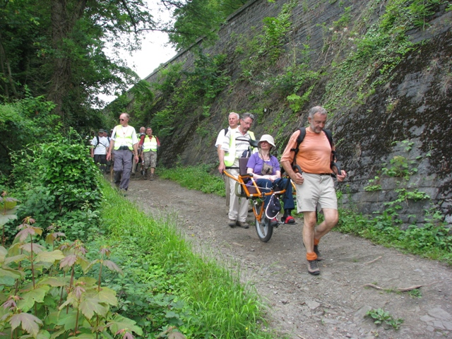 randonnée sportive avec joëlettes, Namur, 2012