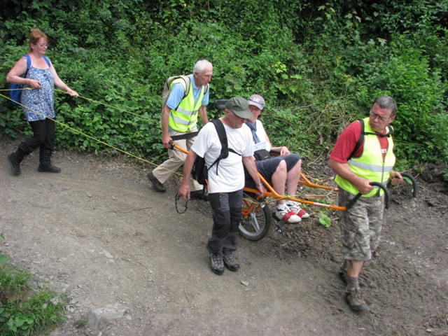 randonnée sportive avec joëlettes, Namur, 2012