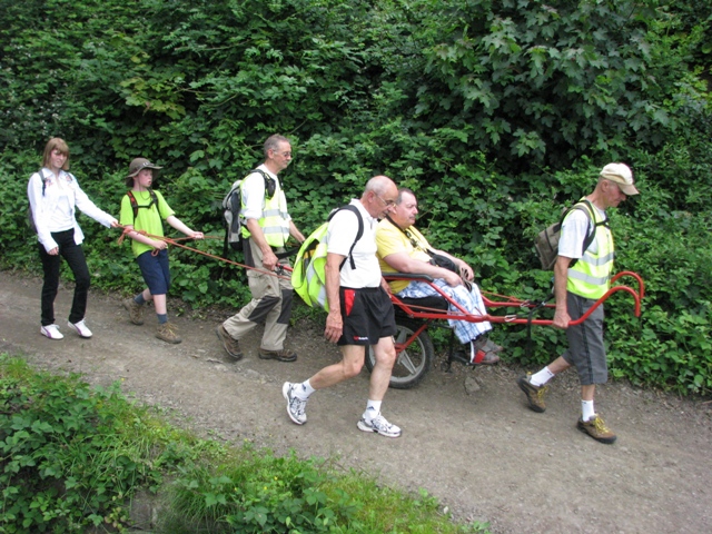 randonnée sportive avec joëlettes, Namur, 2012