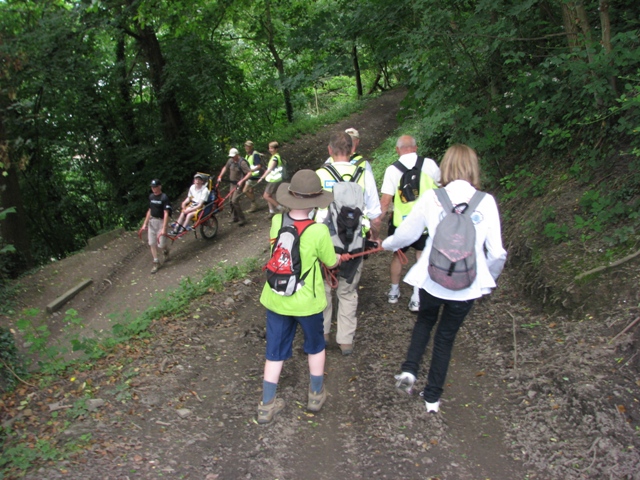 randonnée sportive avec joëlettes, Namur, 2012