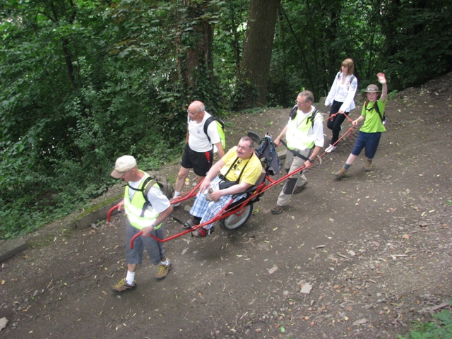 randonnée sportive avec joëlettes, Namur, 2012