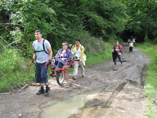 randonnée sportive avec joëlettes, Marneffe, 2012