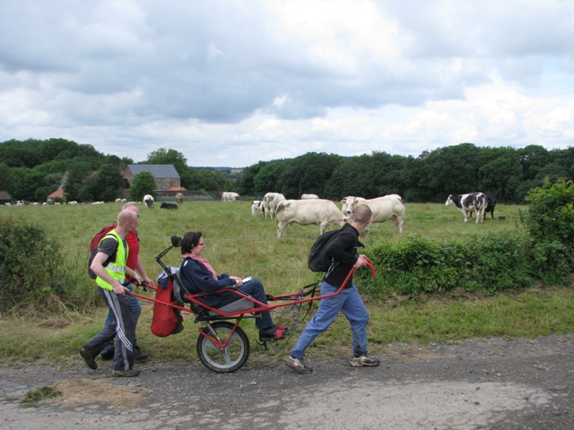 randonnée sportive avec joëlettes, Marneffe, 2012