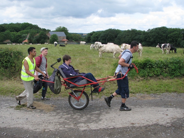 randonnée sportive avec joëlettes, Marneffe, 2012