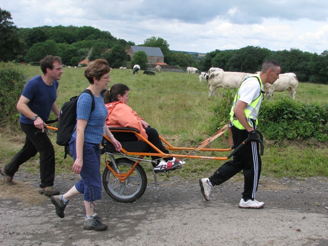 randonnée sportive avec joëlettes, Marneffe, 2012