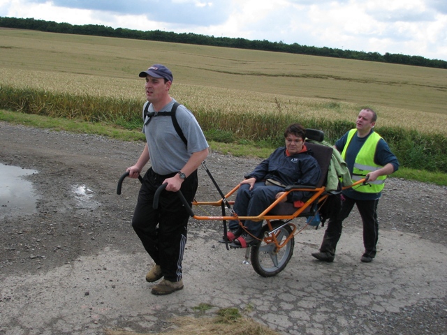 randonnée sportive avec joëlettes, Marneffe, 2012