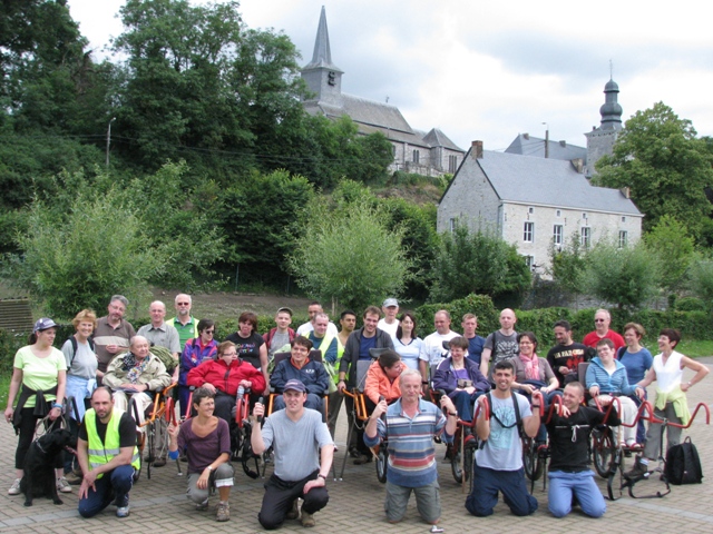 randonnée sportive avec joëlettes, Marneffe, 2012