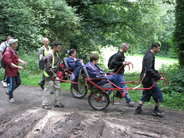 randonnée sportive avec joëlettes, Marneffe, 2012