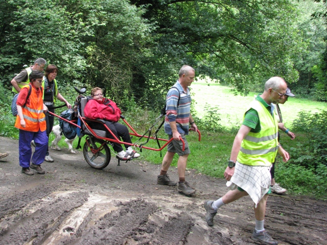 randonnée sportive avec joëlettes, Marneffe, 2012