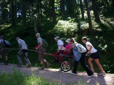 randonnée sportive avec joëlettes, Wolfach, 2012