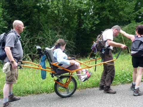 randonnée sportive avec joëlettes, Wolfach, 2012