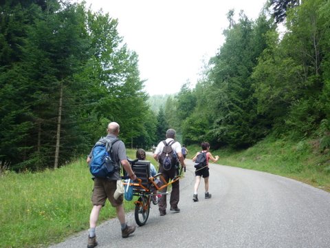 randonnée sportive avec joëlettes, Wolfach, 2012