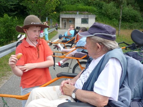 randonnée sportive avec joëlettes, Wolfach, 2012