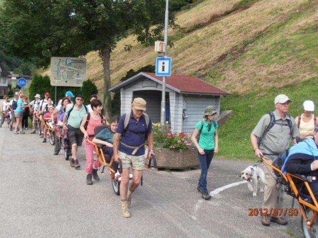 randonnée sportive avec joëlettes, Wolfach, 2012