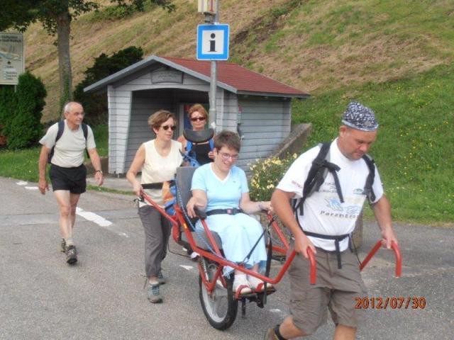 randonnée sportive avec joëlettes, Wolfach, 2012