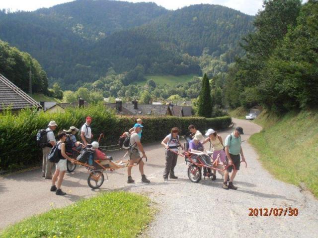 randonnée sportive avec joëlettes, Wolfach, 2012