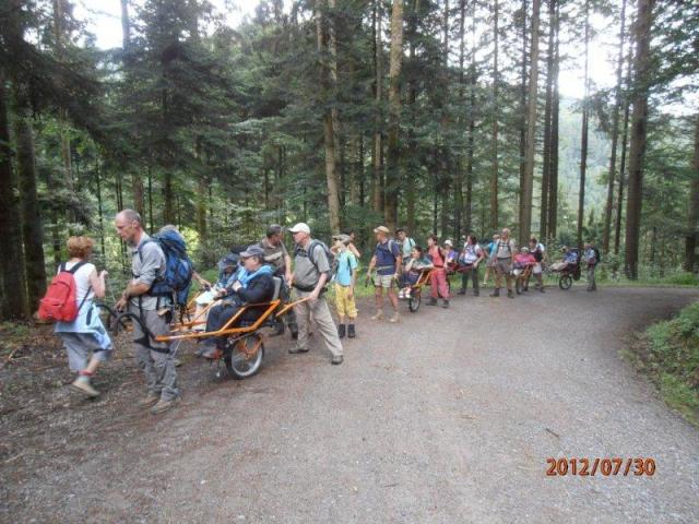 randonnée sportive avec joëlettes, Wolfach, 2012