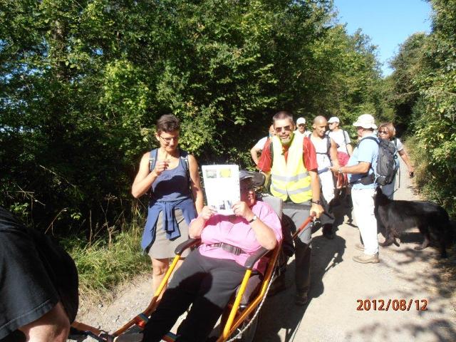 randonnée sportive avec joëlettes, Mariembourg, 2012