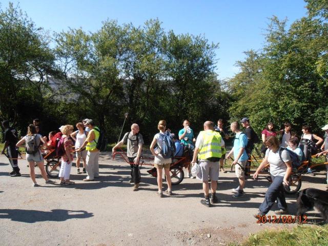 randonnée sportive avec joëlettes, Mariembourg, 2012