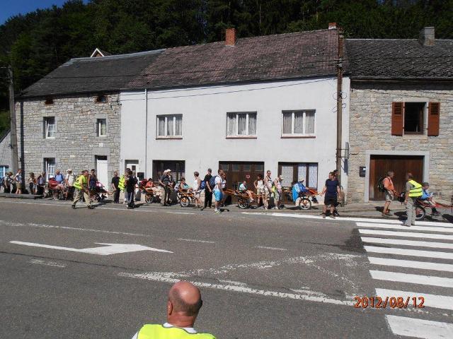 randonnée sportive avec joëlettes, Mariembourg, 2012