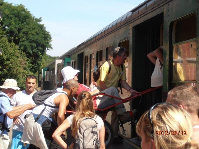 randonnée sportive avec joëlettes, Mariembourg, 2012