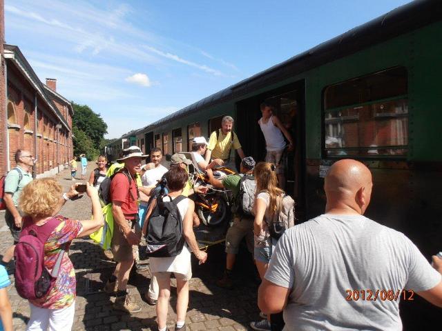 randonnée sportive avec joëlettes, Mariembourg, 2012