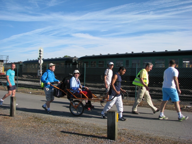 randonnée sportive avec joëlettes, Mariembourg, 2012