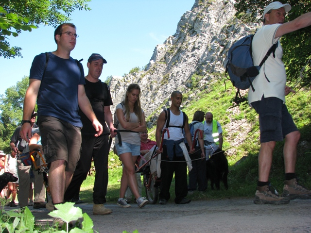 randonnée sportive avec joëlettes, Mariembourg, 2012