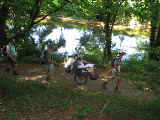 randonnée sportive avec joëlettes, Mariembourg, 2012