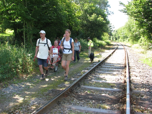 randonnée sportive avec joëlettes, Mariembourg, 2012