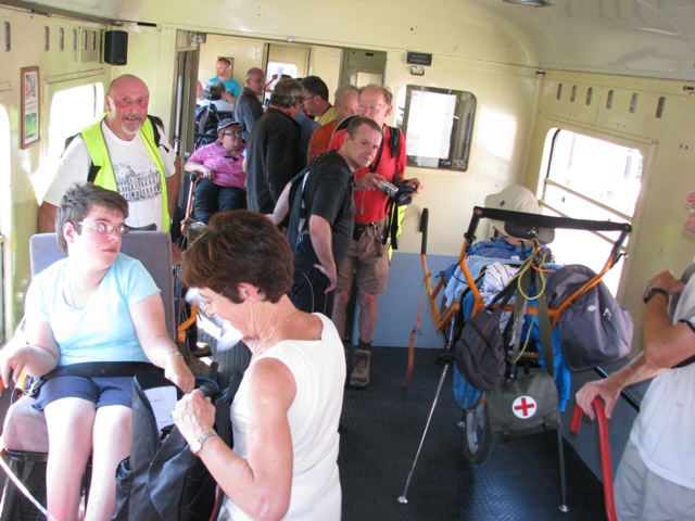 randonnée sportive avec joëlettes, Mariembourg, 2012