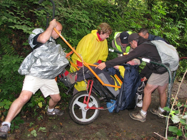 randonnée sportive avec joëlettes, Chèvremont, 2012