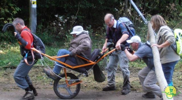 randonnée sportive avec joëlettes, Ovifat, 2012