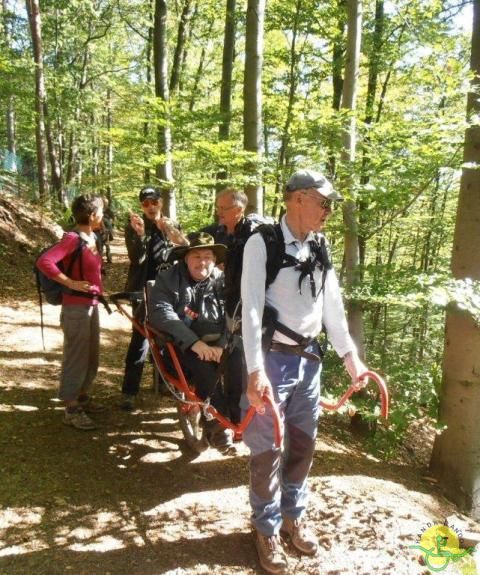 randonnée sportive avec joëlettes, Ovifat, 2012