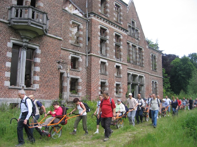 randonnée sportive avec joëlettes, Rixensart, 2013