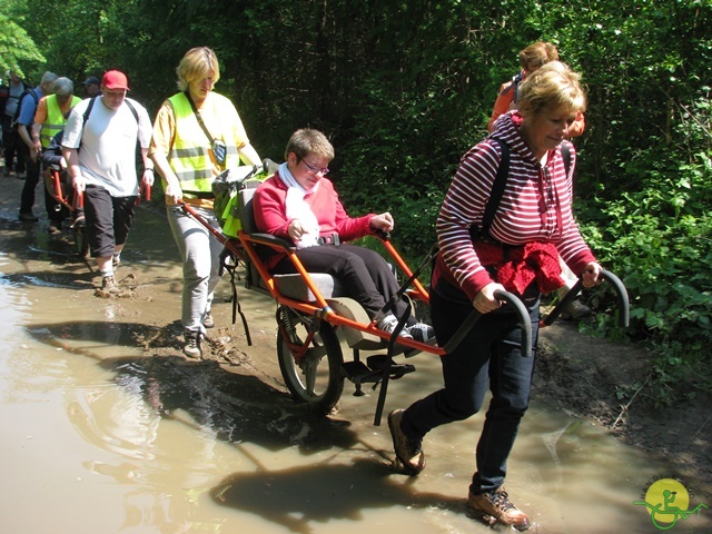 randonnée sportive avec joëlettes, Mozet, 2014