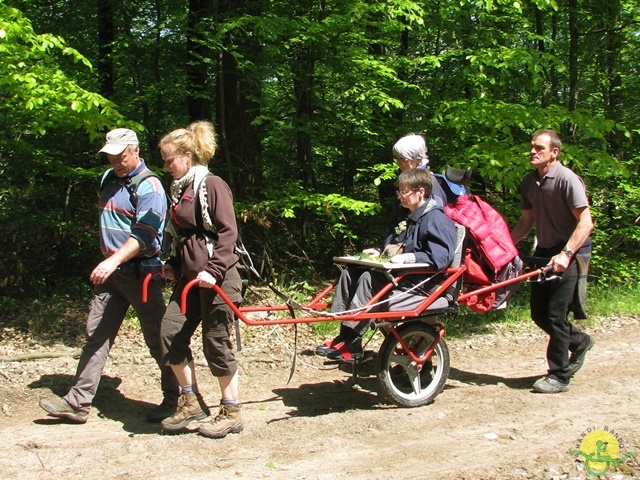 randonnée sportive avec joëlettes, Mozet, 2014