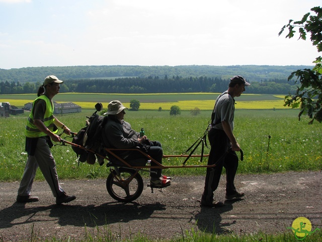 randonnée sportive avec joëlettes, Mozet, 2014