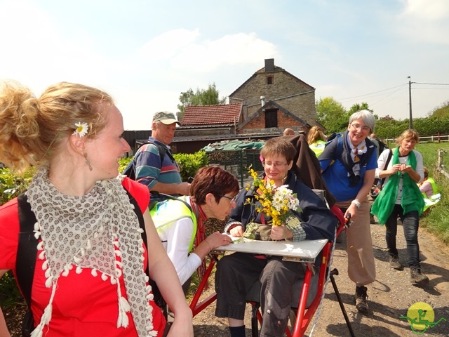 randonnée sportive avec joëlettes, Mozet, 2014