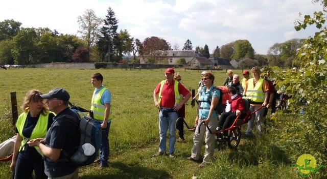 randonnée sportive avec joëlettes, Mozet, 2014