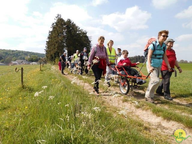 randonnée sportive avec joëlettes, Mozet, 2014