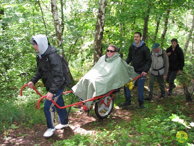 randonnée sportive avec joëlettes, Tilff, 2014