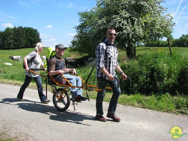 randonnée sportive avec joëlettes, Florennes, 2014