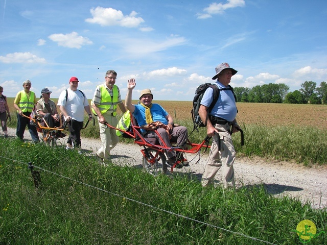 randonnée sportive avec joëlettes, Florennes, 2014