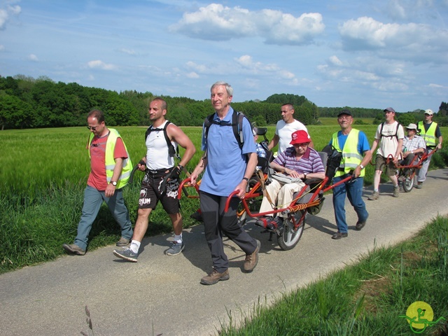 randonnée sportive avec joëlettes, Florennes, 2014