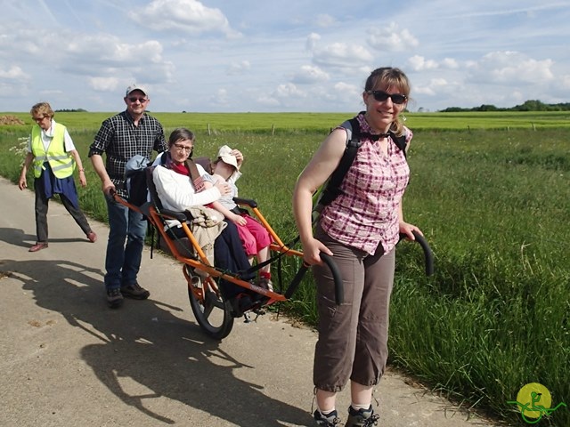 randonnée sportive avec joëlettes, Florennes, 2014