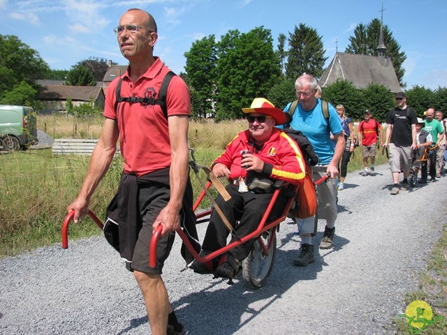 randonnée sportive avec joëlettes, Havré, 2014